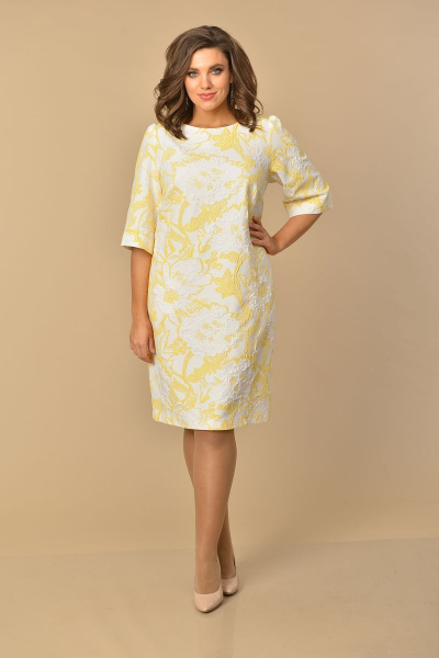 Платье Lady Style Classic 1030/6 бело-желтый - фото 1