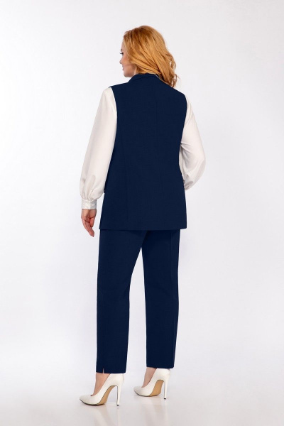 Блуза, брюки, жилет Элль-стиль 2132/5 темно-синий - фото 4