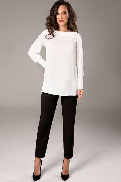 Блуза Teffi Style L-1470 молочный - фото 5