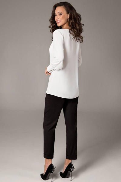 Блуза Teffi Style L-1470 молочный - фото 3