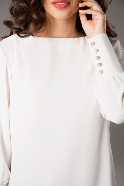 Блуза Teffi Style L-1470 молочный - фото 4