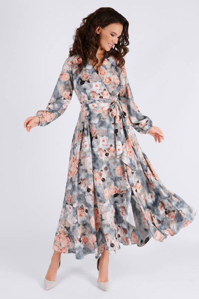 Платье Teffi Style L-1417 персиковые_цветы - фото 2