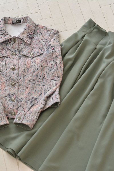 Куртка, юбка Мода Юрс 2400 цветной-светло_зеленый - фото 4