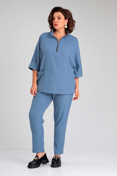 Блуза, брюки Liona Style 862 голубой - фото 1