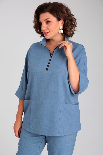 Блуза, брюки Liona Style 862 голубой - фото 2