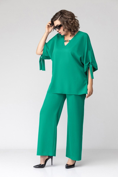 Блуза, брюки EVA GRANT 204/1 зелень - фото 2