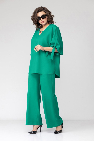 Блуза, брюки EVA GRANT 204/1 зелень - фото 1