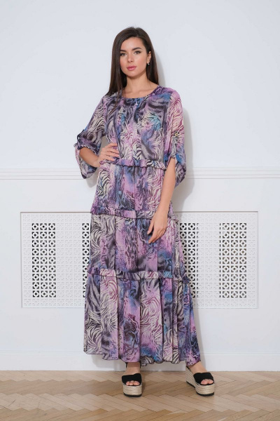 Платье Faufilure С859 фиолетовый - фото 1
