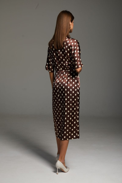 Платье DAVA 179 коричневый-молочный - фото 5