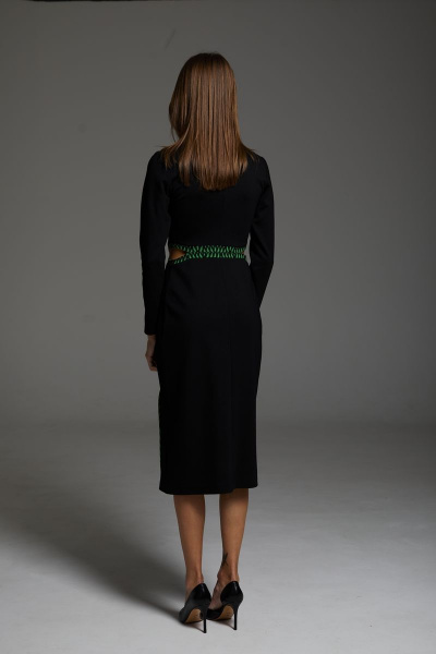 Платье DAVA 184 черный-зеленый - фото 5