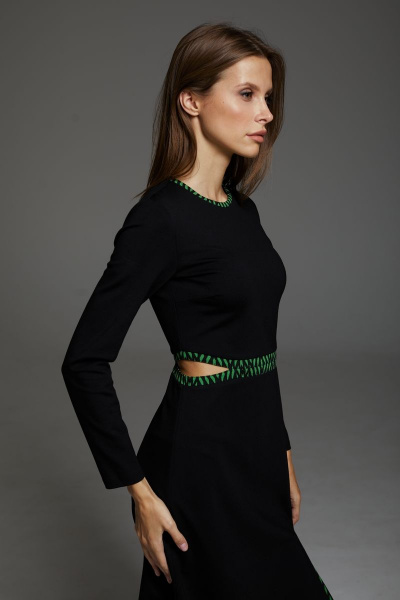 Платье DAVA 184 черный-зеленый - фото 4