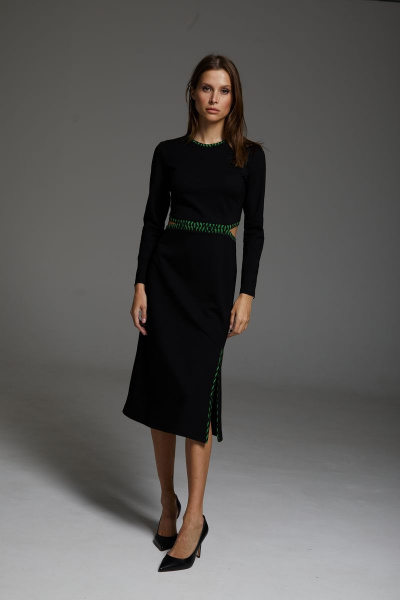 Платье DAVA 184 черный-зеленый - фото 2