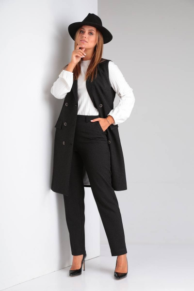 Блуза, брюки, жилет TVIN 7646 черный - фото 12