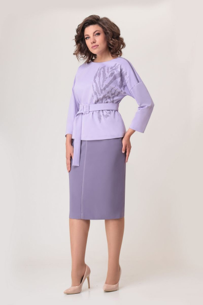 Туника, юбка Мишель стиль 1050-3 лаванда - фото 1
