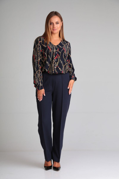Блуза, брюки Andrea Fashion 16 синий - фото 1