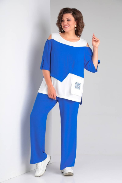 Блуза, брюки Rishelie 887 ярко-голубой - фото 2