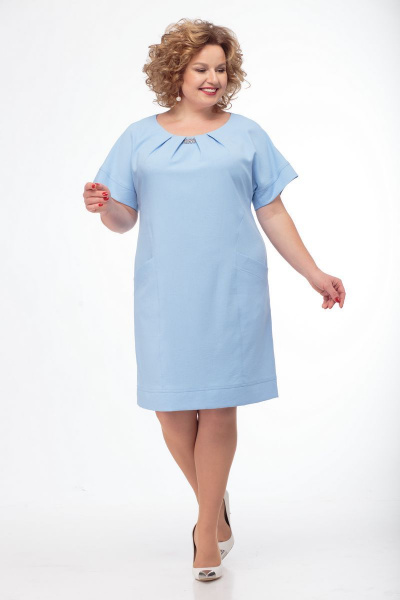 Платье Anelli 301 голубой - фото 5