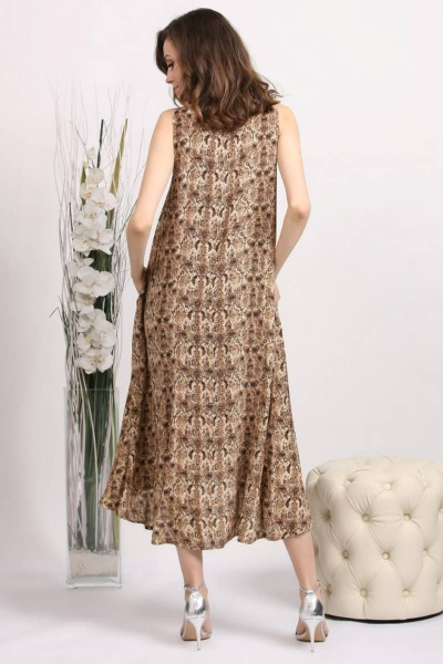 Платье Achosa 979 коричневый - фото 2