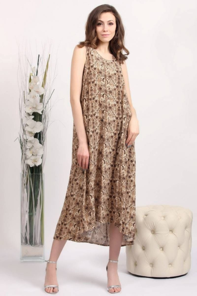 Платье Achosa 979 коричневый - фото 1