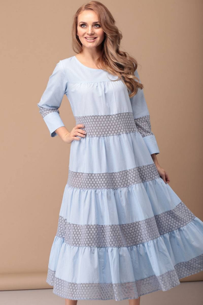 Платье FloVia 4027 голубой - фото 4