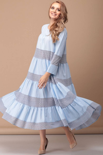 Платье FloVia 4027 голубой - фото 5