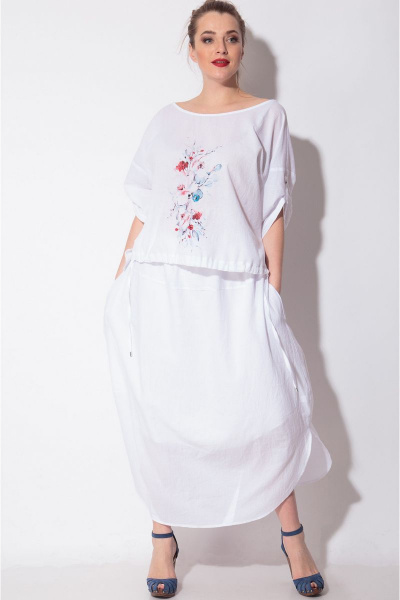 Блуза, юбка SOVA 11092 белый - фото 3