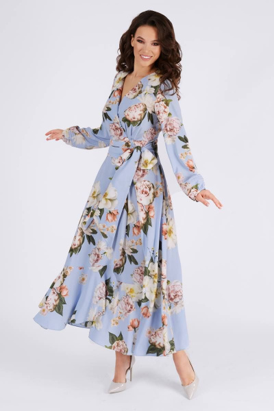 Платье Teffi Style L-1417 небесно-голубой - фото 3