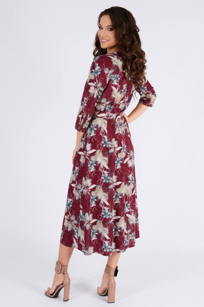 Платье Teffi Style L-1387 бордовый - фото 3