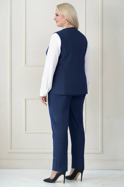 Блуза, брюки, жилет Alani Collection 1965 синий - фото 2
