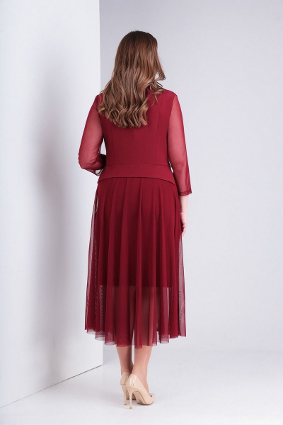 Накидка, платье Милора-стиль 777 бордовый - фото 3