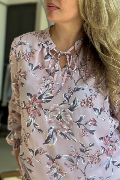 Блуза LindaLux 812 розовая_ветка - фото 3