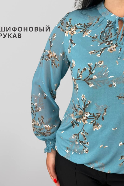 Блуза LindaLux 812 голубая_сакура - фото 7