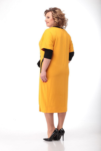 Платье LadisLine 1194 горчица - фото 2