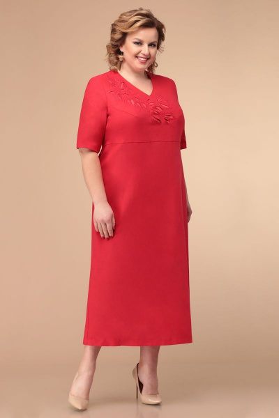 Платье Линия Л Б-1787 красный - фото 1