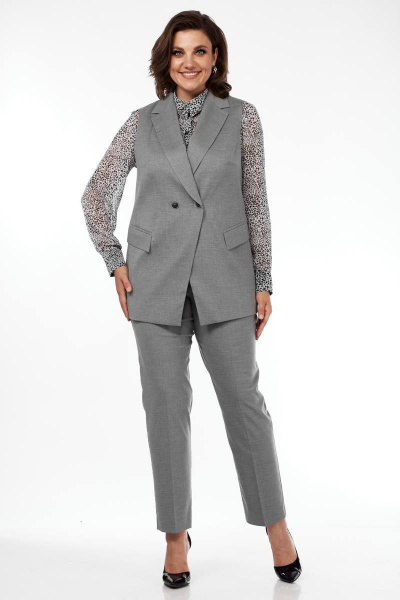 Блуза, брюки, жилет Karina deLux M-1130 серый - фото 1