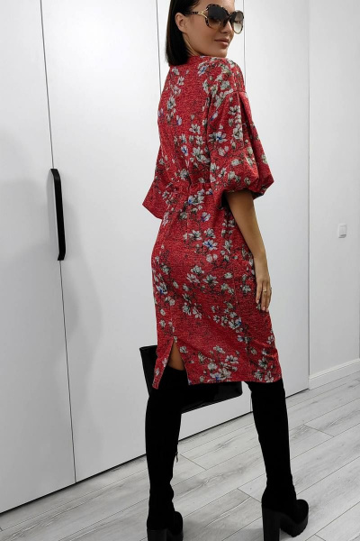 Платье Patriciа C15245 красный,серый - фото 3