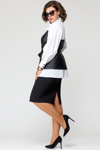 Блуза, юбка EVA GRANT 7263-1 черный/белый - фото 3