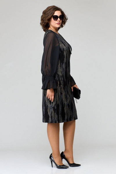 Платье EVA GRANT 7236 черный+принт"милитари" - фото 7