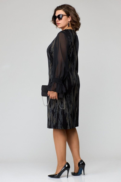 Платье EVA GRANT 7236 черный+принт"милитари" - фото 8