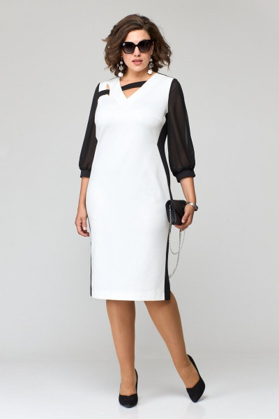 Платье EVA GRANT 7220 черно-белый - фото 1