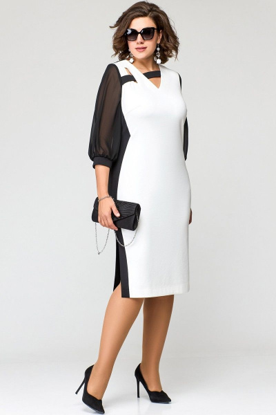 Платье EVA GRANT 7220 черно-белый - фото 3
