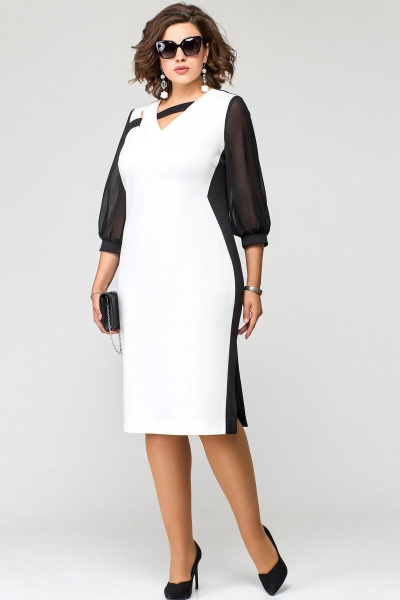 Платье EVA GRANT 7220 черно-белый - фото 4