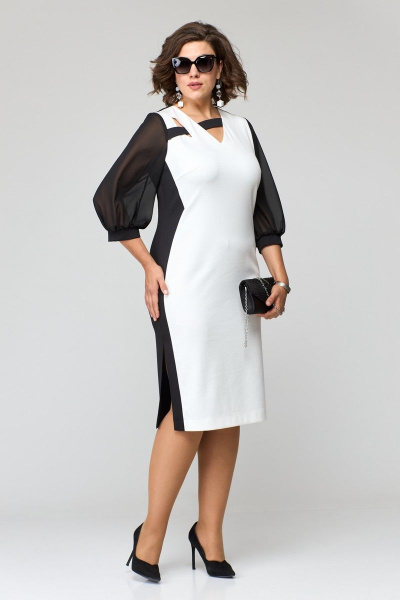 Платье EVA GRANT 7220 черно-белый - фото 2