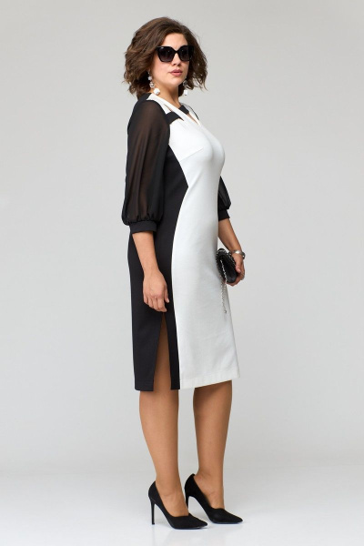 Платье EVA GRANT 7220 черно-белый - фото 5