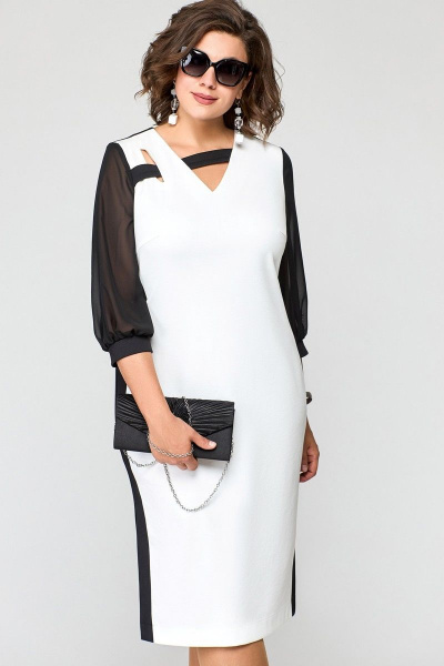 Платье EVA GRANT 7220 черно-белый - фото 11
