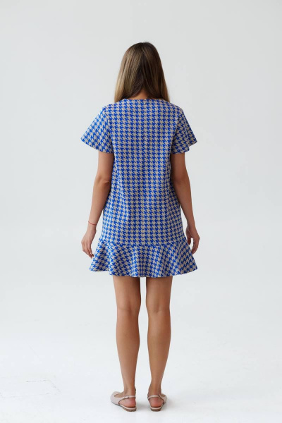 Платье Ivera 1130 бежевый, синий - фото 6