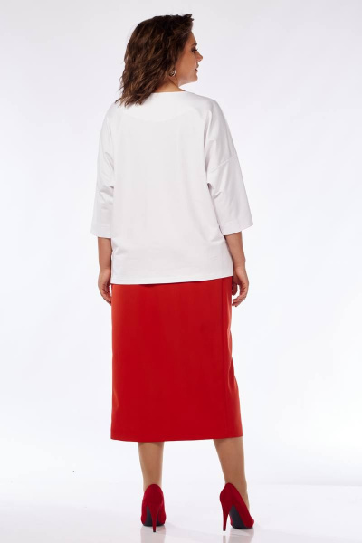 Джемпер, юбка Michel chic 1348 белый/красный - фото 5
