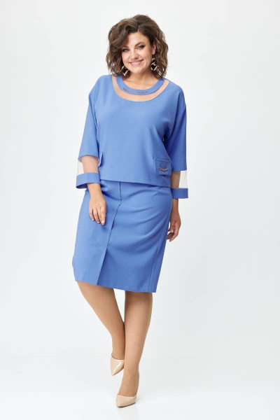 Блуза, юбка Solomeya Lux 949 голубой - фото 8