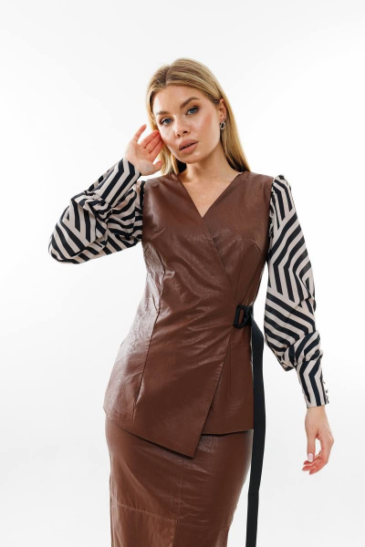 Жилет, юбка Amberа Style 2038-1 шоколад - фото 5
