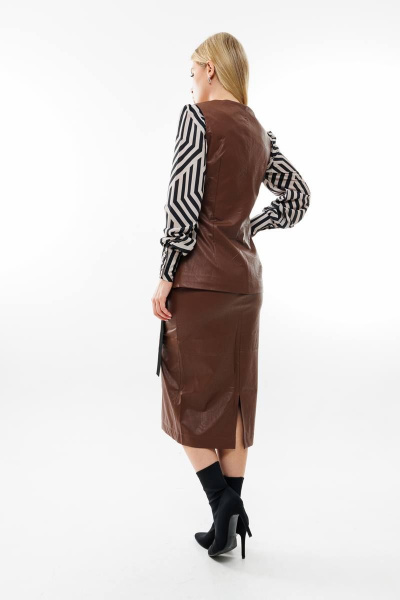 Жилет, юбка Amberа Style 2038-1 шоколад - фото 4